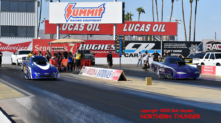 (left lane) Jay Payne vs (right lane) Ray Martin